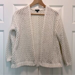 Art Class:Target Girls Off-White Open-Stitch Chenille Cardigan, Girls Size 10/12